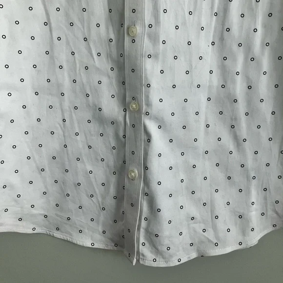 BANANA REPUBLIC White and Black Cotton Blend Button Down Tank Size 14T - Picture 5 of 11